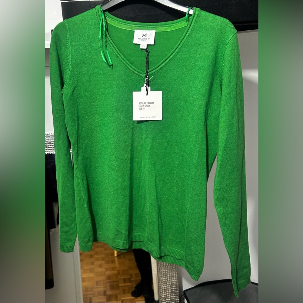 MARINA Vivid Green Knit Top